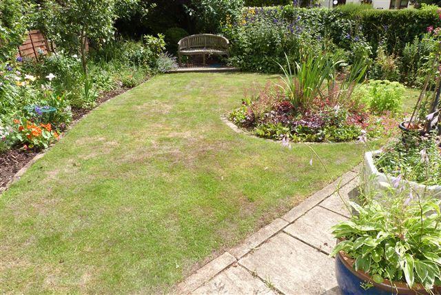 side garden from pergola