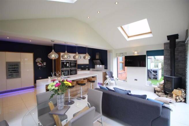 Open plan living family kitchen