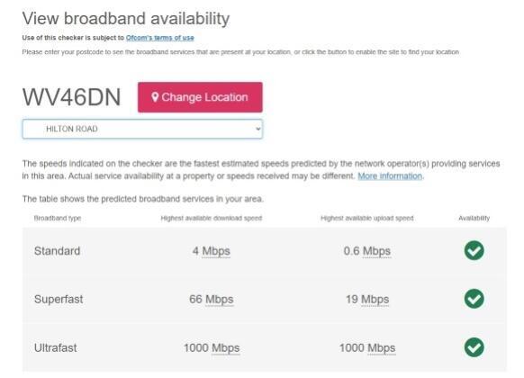 BROADBAND CHECKER 157 HILTON ROAD FEB 2026