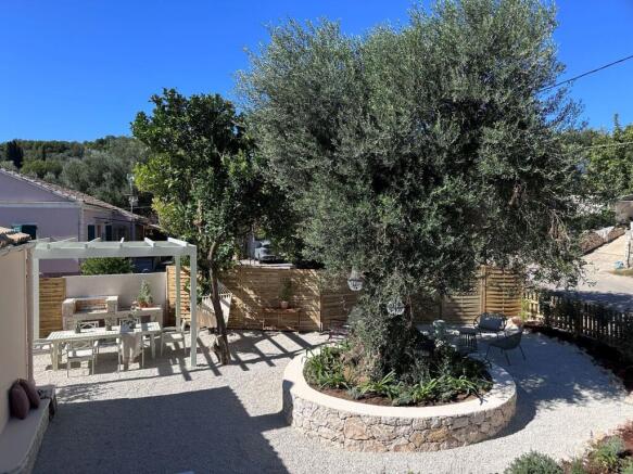 Aerial shot of garden