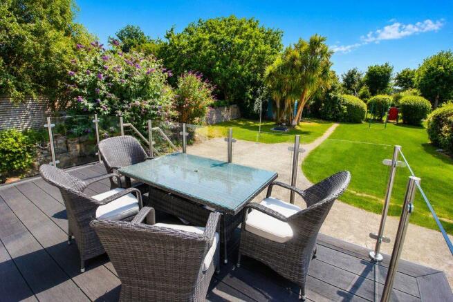 Rear garden and decking - AI improved