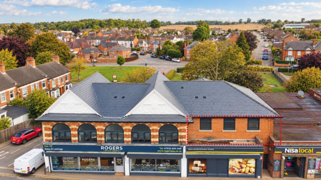 Aerial View of Highlighted High Street Unit