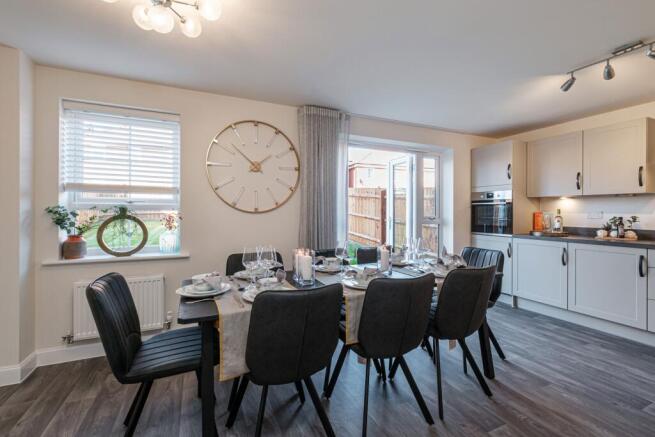 Interior view of kitchen diner in our Hale 4 bedroom home