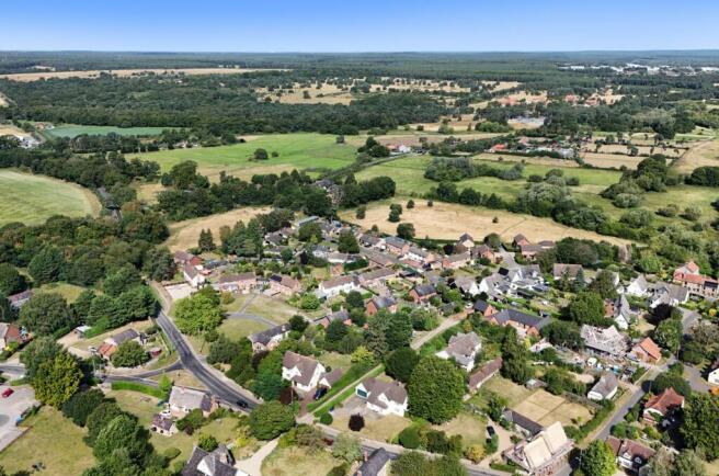 Elevated shot of Barnham village