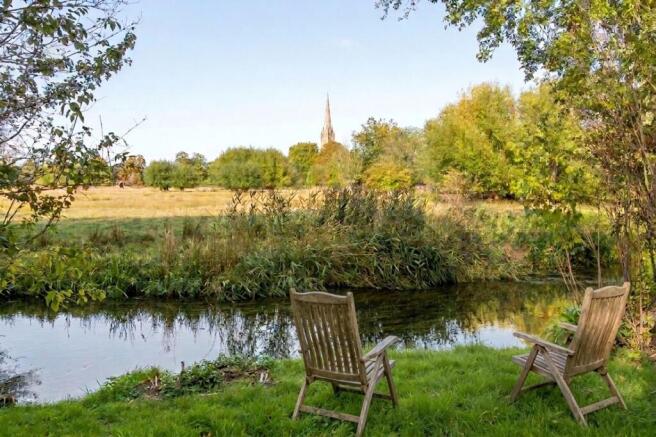 Garden View of River and Cathedral
