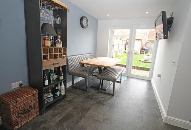 Dining room with french doors to garden