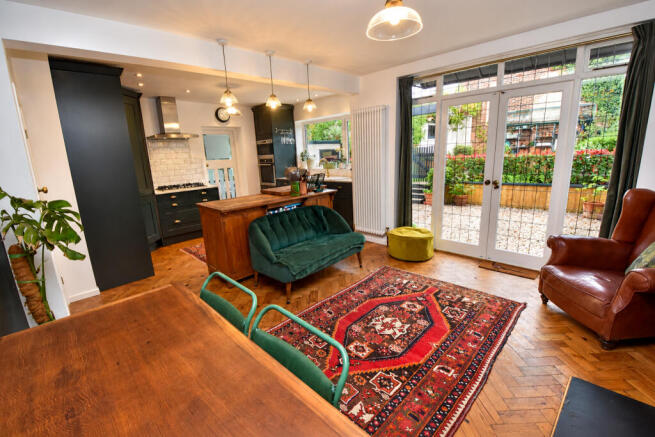 Warm Vintage Kitchen Living Space