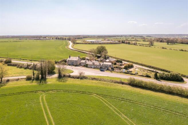 Surrounded by open farmland