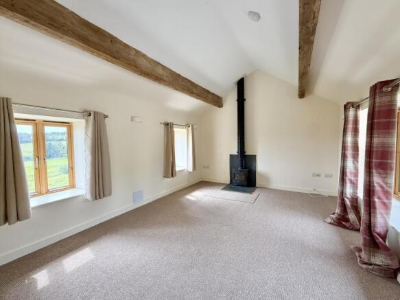 Spacious sitting room with vaulted ceiling