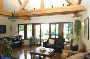 The living room with