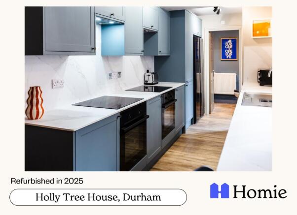 Modern refurbished kitchen with sleek cabinetry...