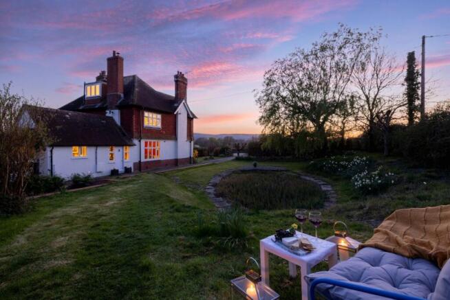 Pond side at twilight 