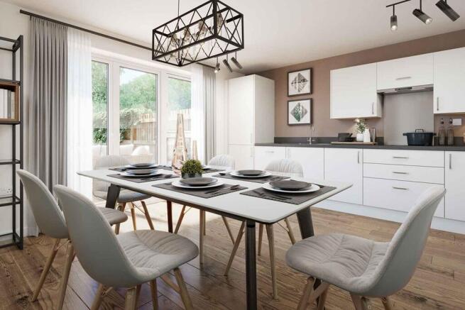 The Altbury has a sociable kitchen diner with double doors out to the garden
