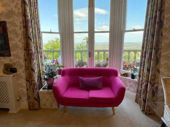 Bay window with doors to the balcony