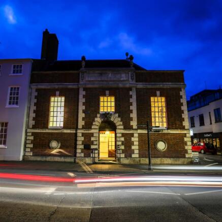 Front of building nighttime