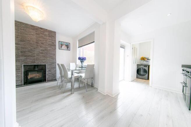 Kitchen, dining area and utilities room