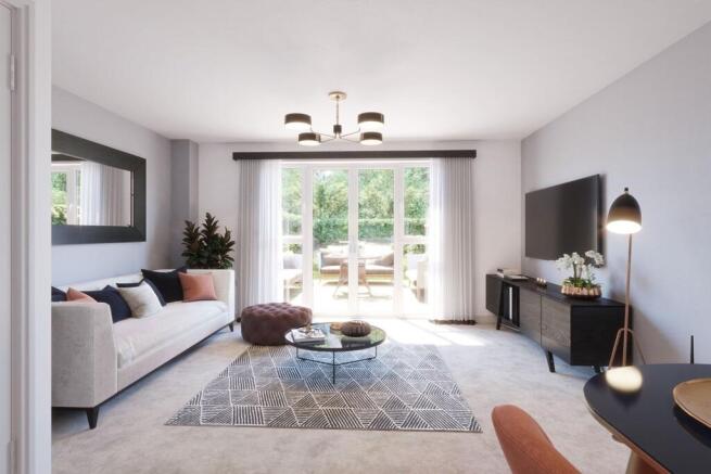 Double doors open out to the patio and rear garden