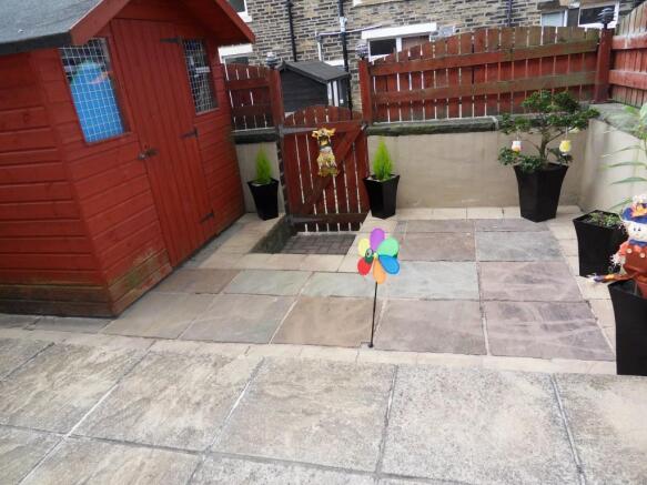 Flagged rear yard