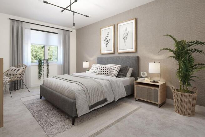 Bedroom 1 is spacious with plenty of storage space