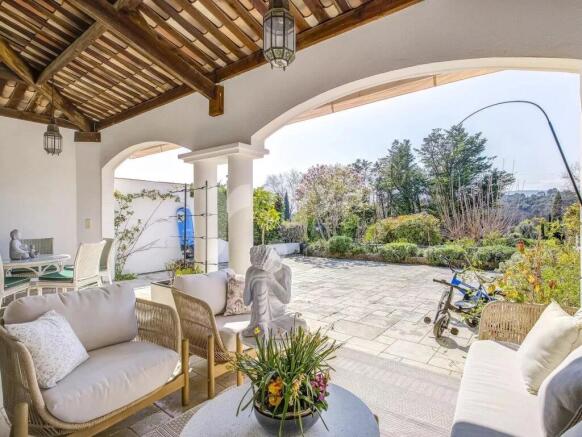 Semi-covered terrace perfect for Mediterranean lif