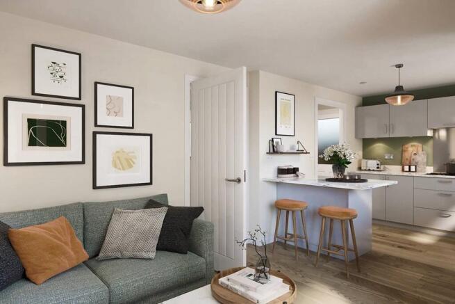 Open plan kitchen breakfast area to cook, eat and entertain