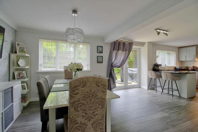 Open plan kitchen with breakfast bar