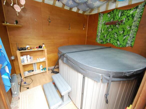 Out building with hot tub