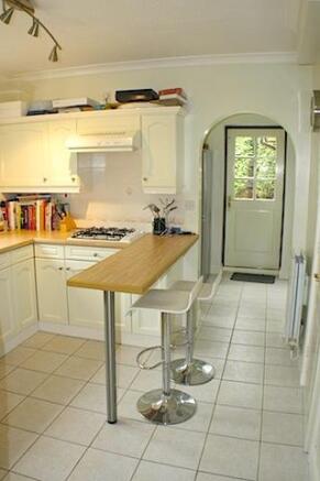 breakfast bar in kitchen