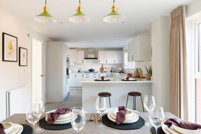 The kitchen/diner spans the full width of the home