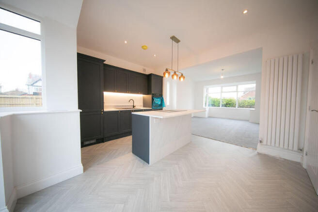 Open plan kitchen, living and dining ...