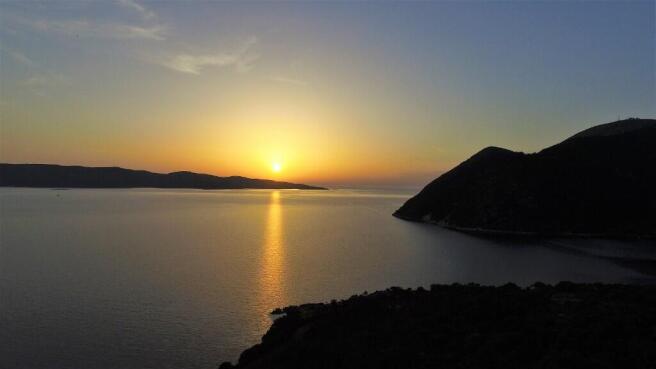 Sunset from land