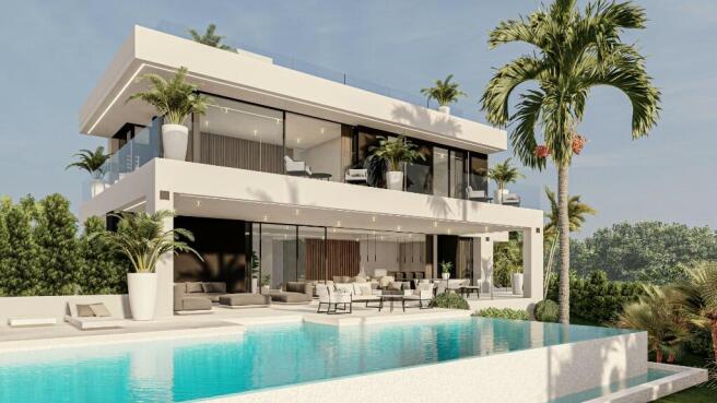 Rear of villa