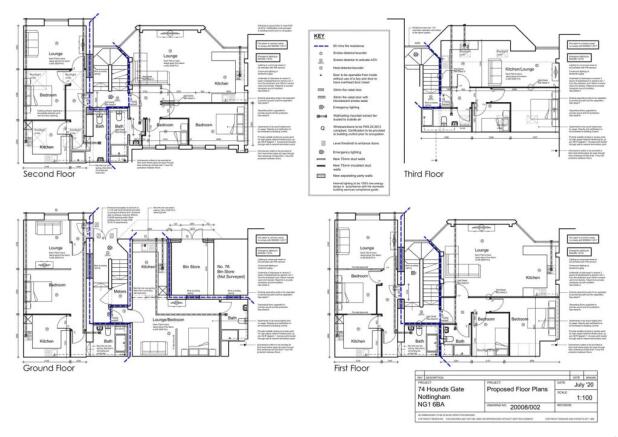 Floor Plans - 74 Hounds Gate, Nottingham, NG1 6DP.