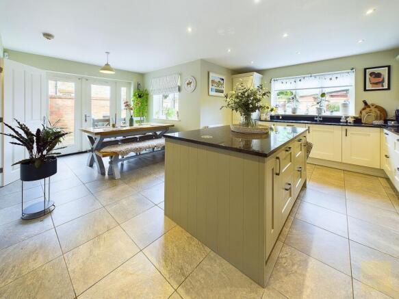 Kitchen with view towards dining area