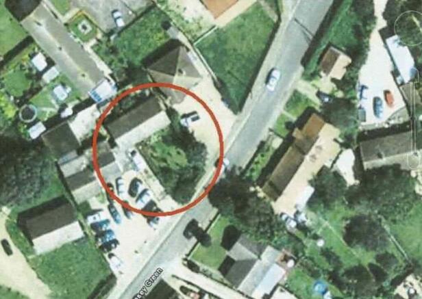 Aerial shot of house