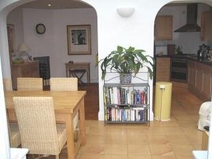 Kitchen with conservatory