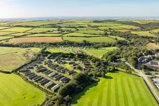 Aerial view of Stowford Farm Meadows surrounded by