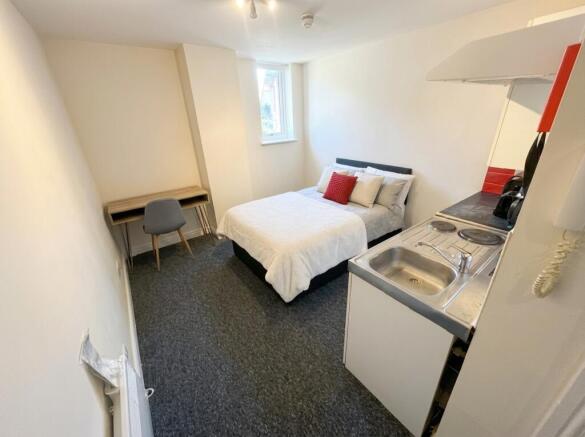 Bright studio with study desk and comfy bed...