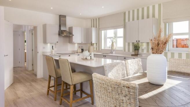 the rowan, langmead place kitchen with an island