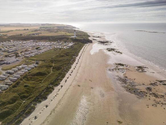 Lossiemouth Beach & Lighthouse Aerial - Holiday