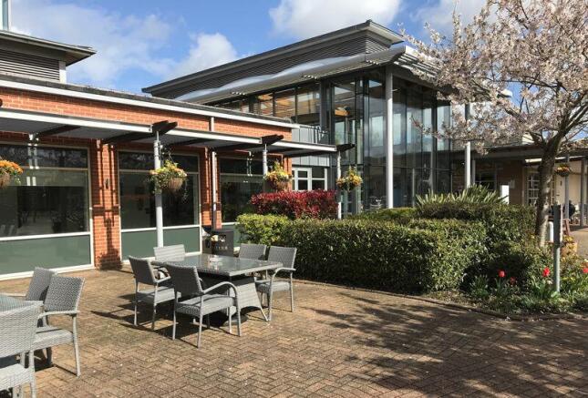 External seating near bar and restaurant