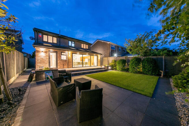 Twilight rear elevation