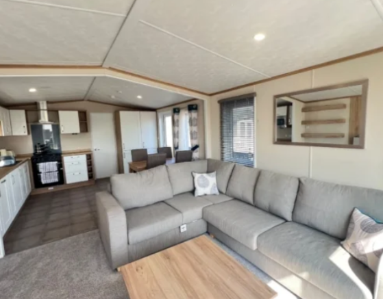Spacious Open Plan Lounge And Kitchen With Grey Co