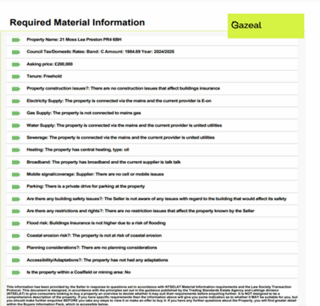 Required Material Information
