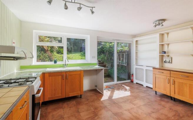 Kitchen leading to garden