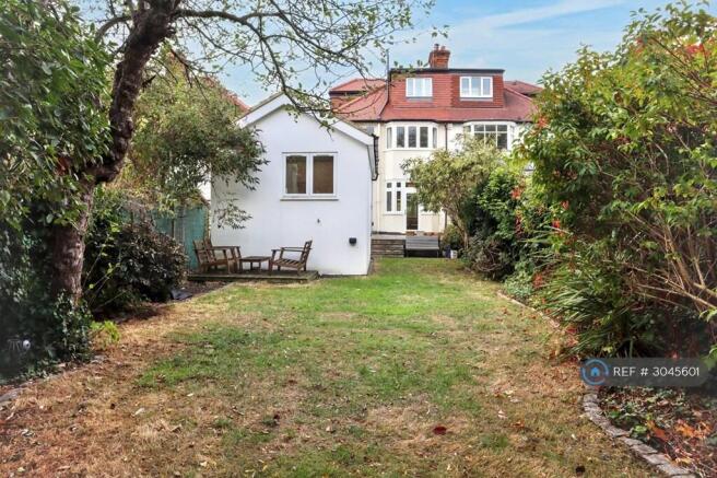 Rear Garden - Lawn, House And Annexe