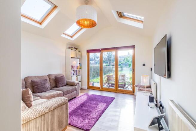 Family room with bi-fold doors
