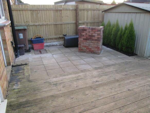 Rear garden paved