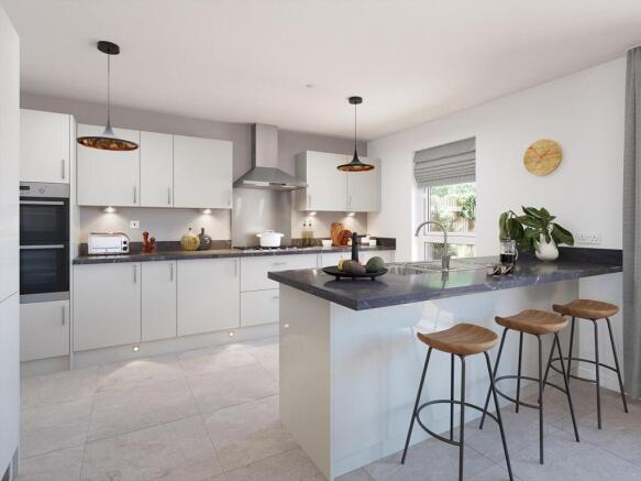An impressive modern kitchen - - typical Taylor Wimpey home