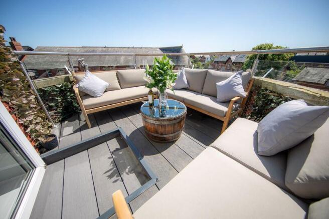 Private balcony with stunning roof to...